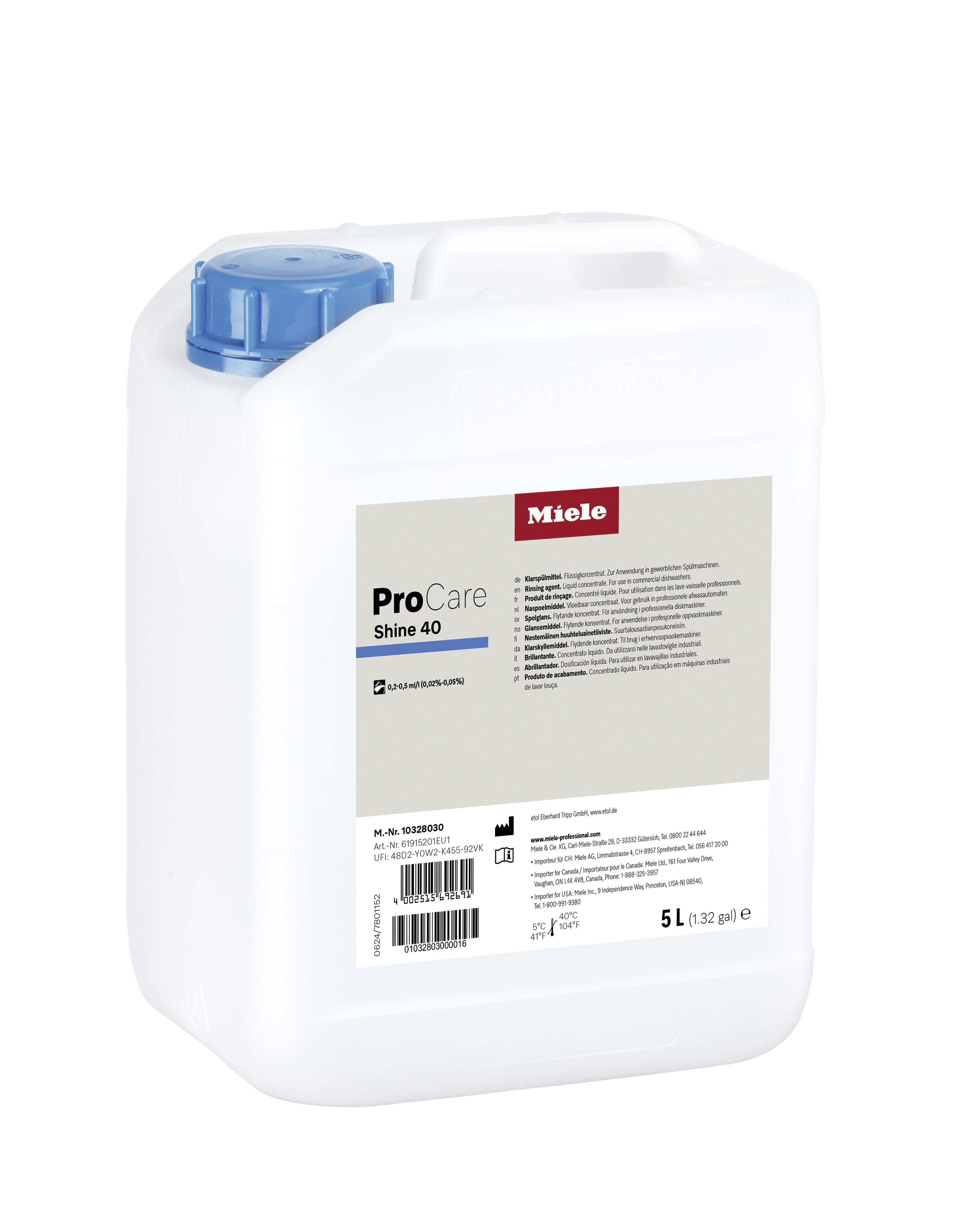 Miele - ProCare Shine 40 - 5 l – Professional Reinigungsprodukte - 1 Miele - ProCare Shine 40 - 5 l – Professional Reinigungsprodukte - 1