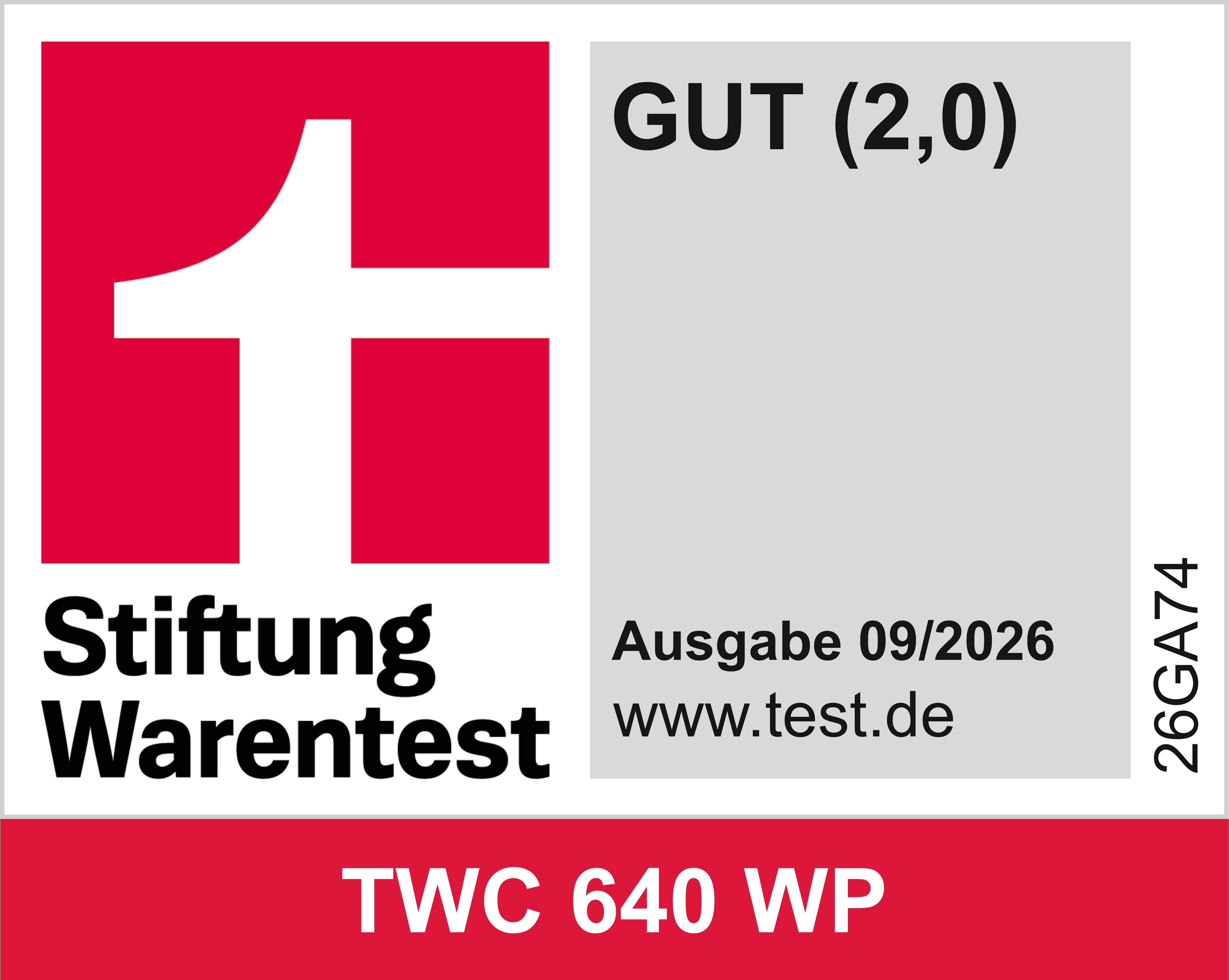 Award icon for TWC640WP 8kg