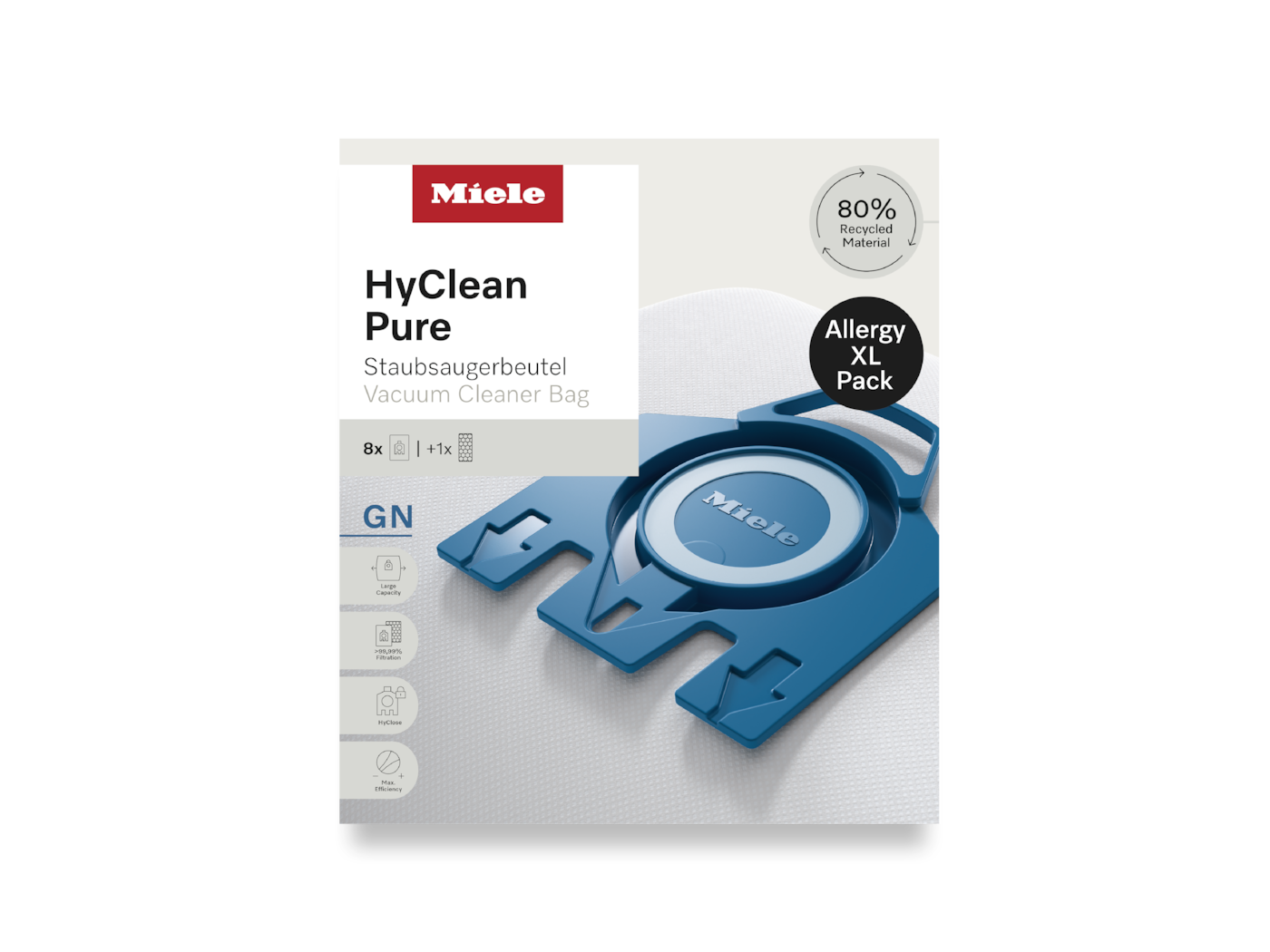 GN Allergy XL HyClean Pure - 8 vacuum cleaner bags and a HEPA filter at a special price Factual image