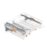 Adjustable dishwasher cutlery tray with foldable sections, grey rack and orange levers, Miele branding.