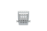 Small gray plastic dishwasher rack basket with clip, designed to hold and secure small items or utensils during a wash cycle.