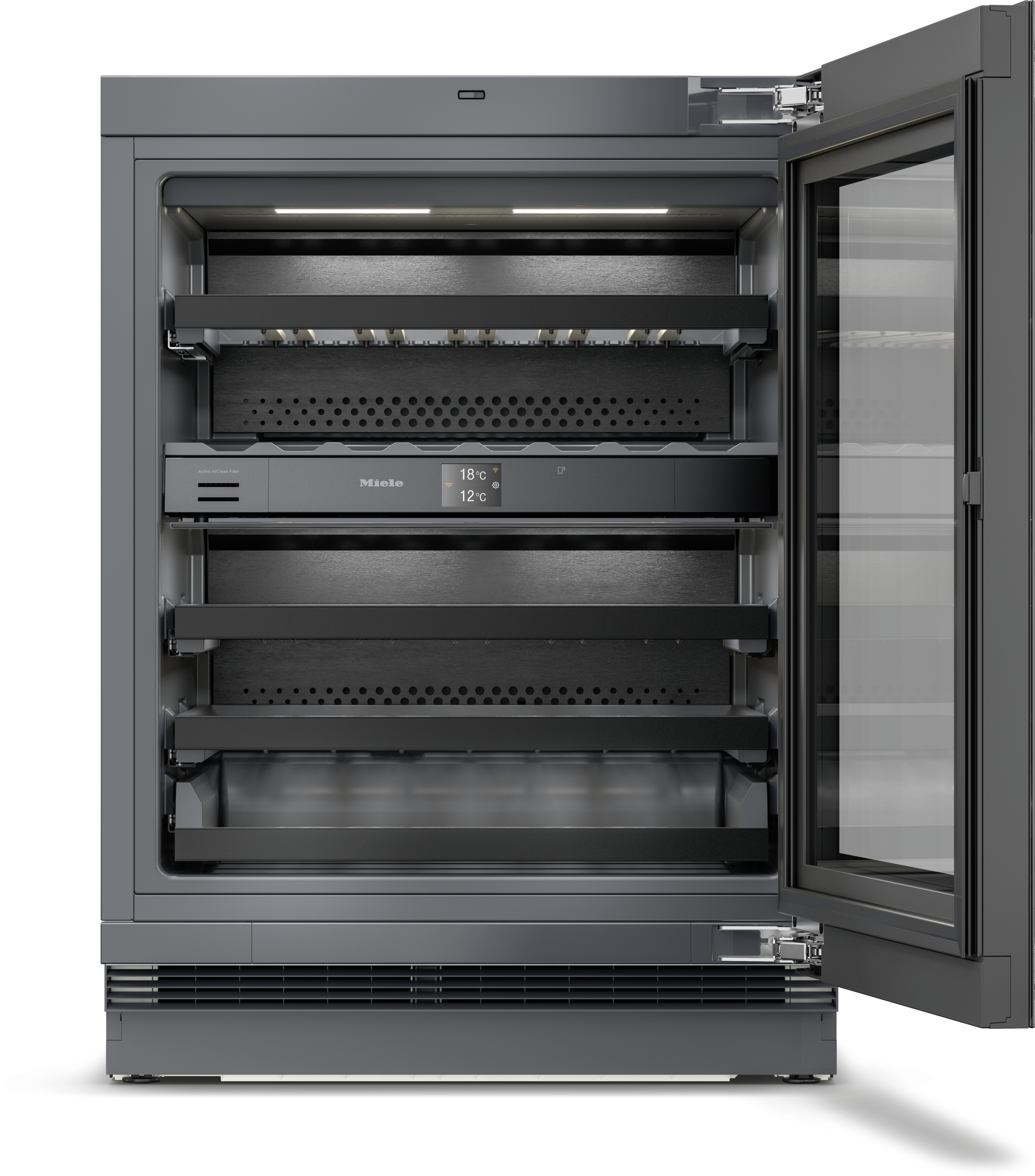 Miele - KWTUS 7096 E Obsidiansort glas – Vinkøleskabe - 2