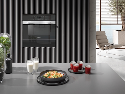 M 7244 TC PureLine CleanSteel Built-in Microwave oven product photo Laydowns Back View L