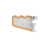 White plastic modular panel with orange trim and wavy top, featuring a mountain icon and clip connectors on right.