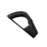 Ergonomic black triangular handle or clip, isolated on white, highlighting textured grip for secure carrying.