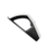 Sleek black-and-white ergonomic carabiner hook with textured grip, for carrying bags or outdoor gear; isolated.