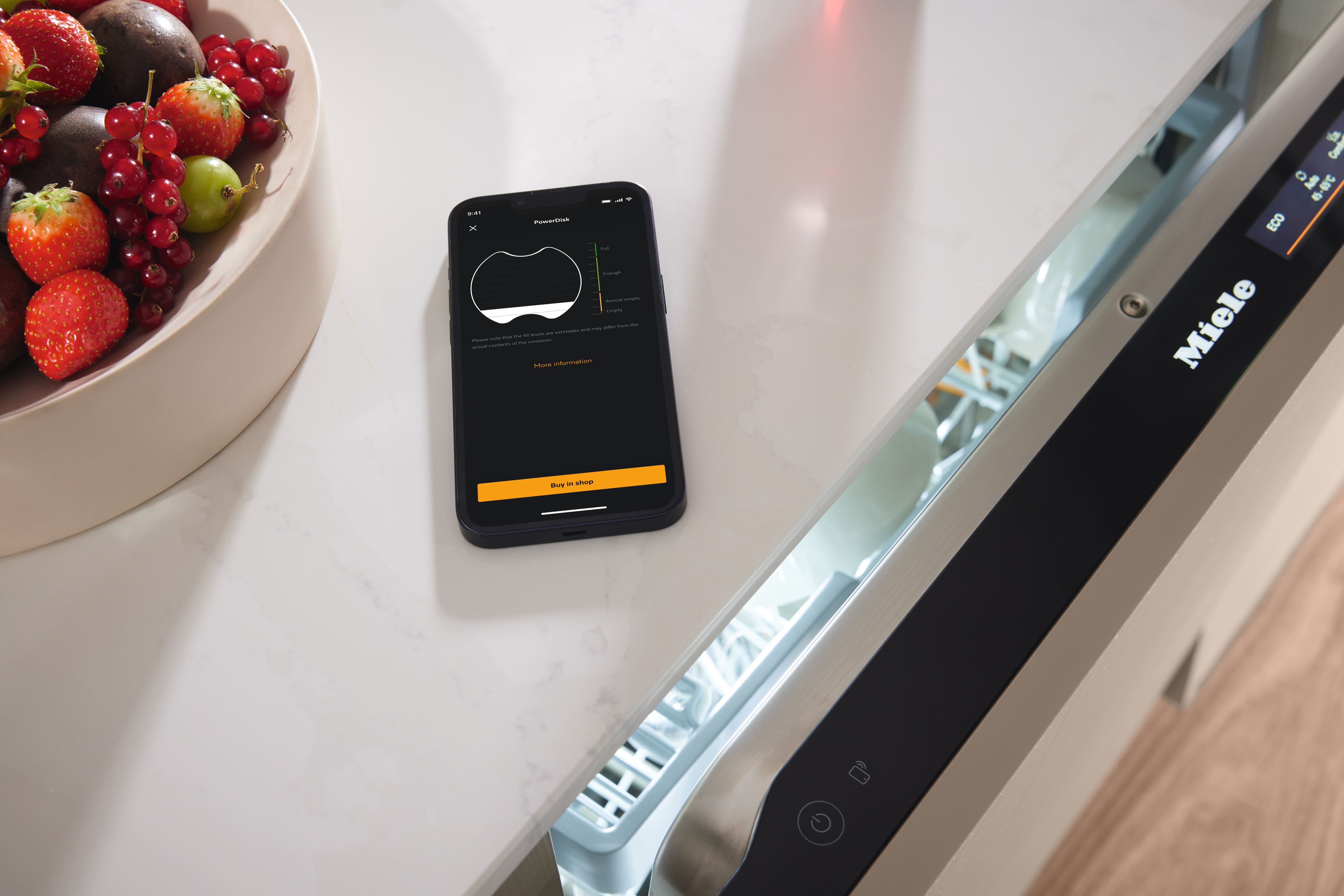 Mit der Miele App geht Ihnen nie das Spülmittel aus Mit der Miele App geht Ihnen nie das Spülmittel aus