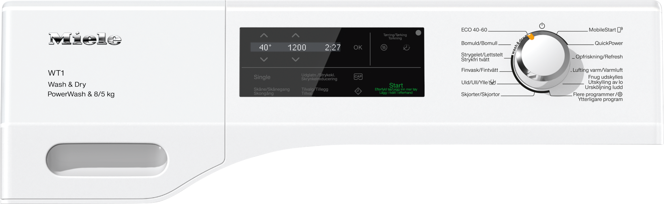 Miele - WTI370 WPM PWash 8/5kg Lotushvid – Vaske-tørremaskiner - 2 Miele - WTI370 WPM PWash 8/5kg Lotushvid – Vaske-tørremaskiner - 2