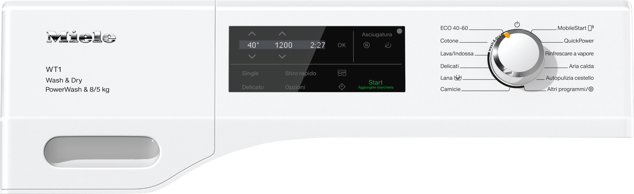 Miele - WTI370 WPM PWash 8/5kg Bianco loto – Lavasciuga - 2 Miele - WTI370 WPM PWash 8/5kg Bianco loto – Lavasciuga - 2