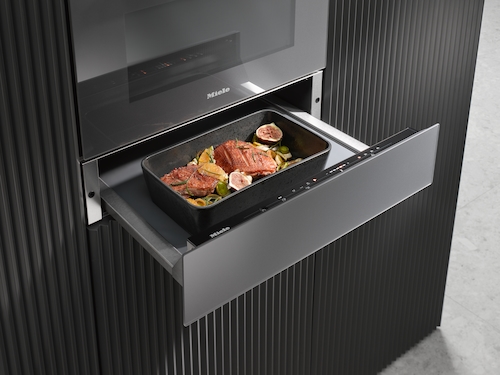 ESW 7010 Graphite Grey Gourmet Warming Drawer product photo Laydowns Back View L
