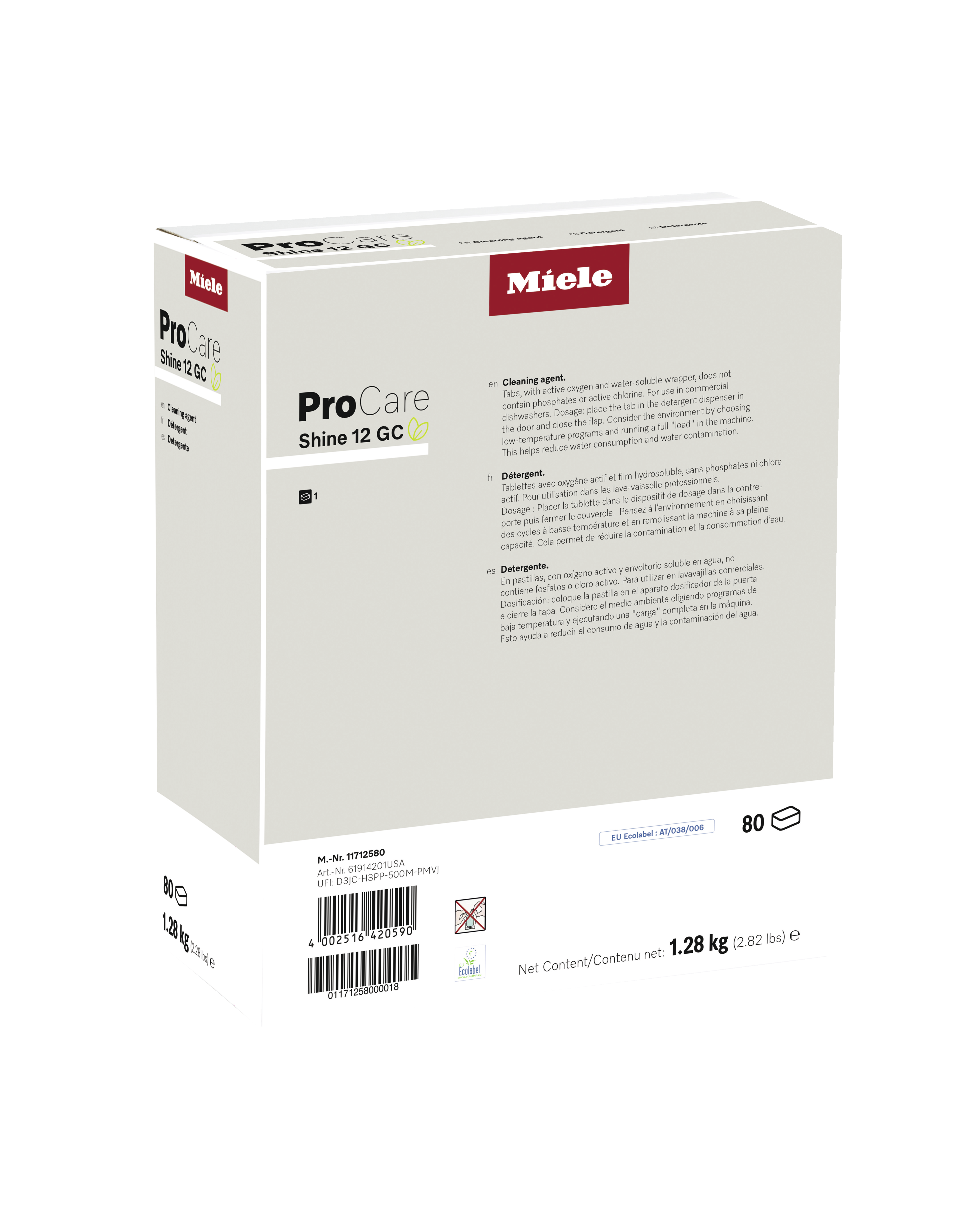 Miele - ProCare Shine 12 GC - 80 Tabs – 80 detergent tabs - 1