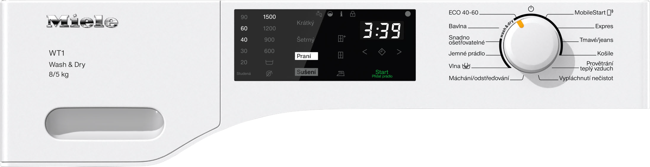 Miele - WTD160 WCS 8/5 kg Lotosově bílá – Pračky se sušičkou - 2 Miele - WTD160 WCS 8/5 kg Lotosově bílá – Pračky se sušičkou - 2