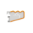 White and orange plastic panel with wavy top edge and side latch, embossed mountain-wave icon for modular assembly.