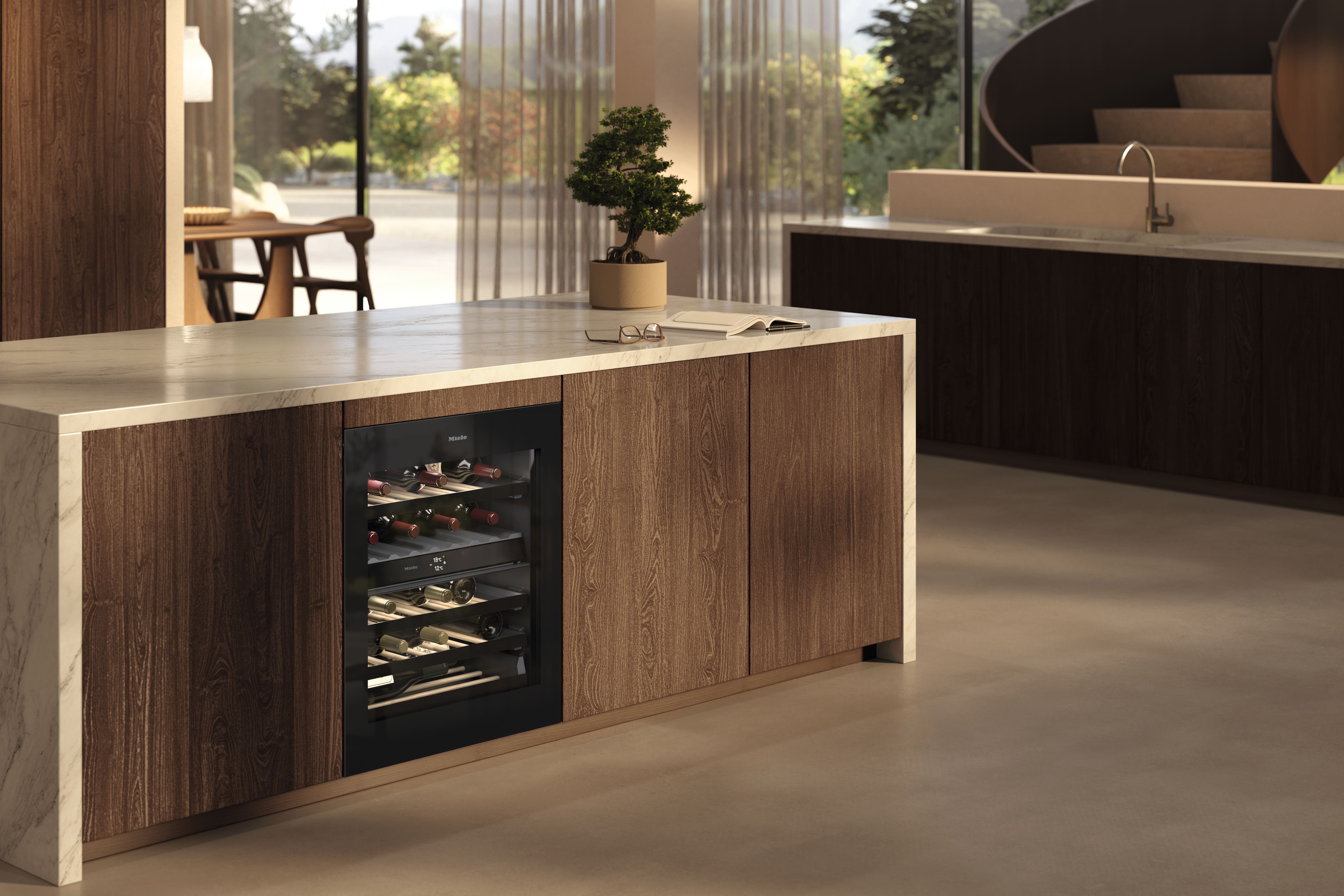 Miele - KWTUS 7096 E Obsidiansort glas – Vinkøleskabe - 4