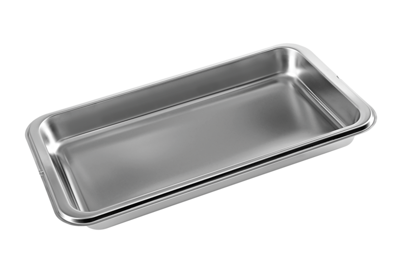 Unperforated steam cooking container