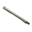 Sleek metallic vacuum cleaner extension wand with quick-release button and black connector, isolated on white.