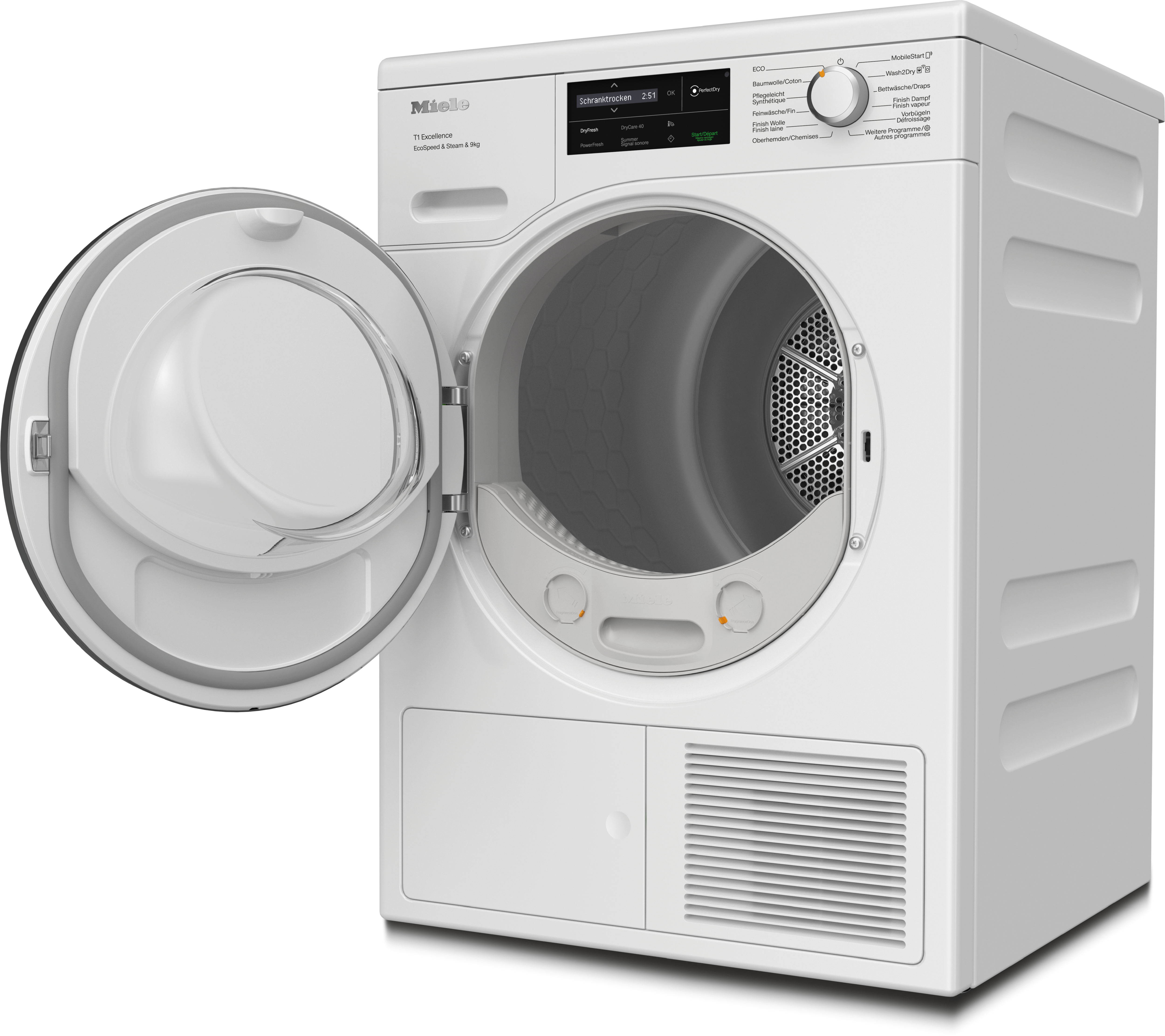 Miele - TEL700-85 CH Steam&9kg Blanc lotus – Sèche-linge - 2