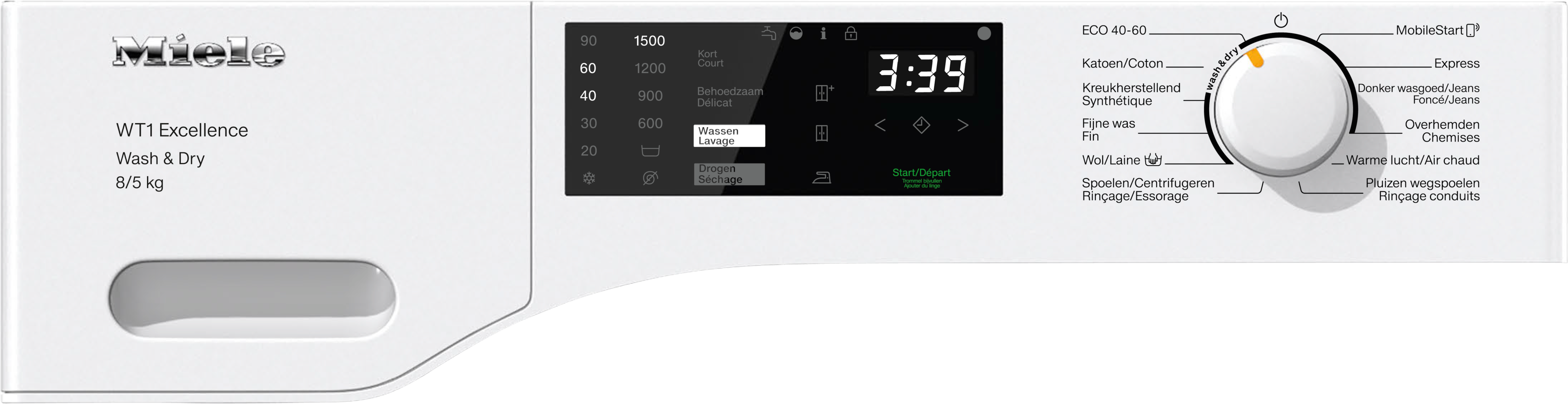 Miele - WTD165 WPM 8/5kg Blanc lotus – Lave-linge séchant - 2