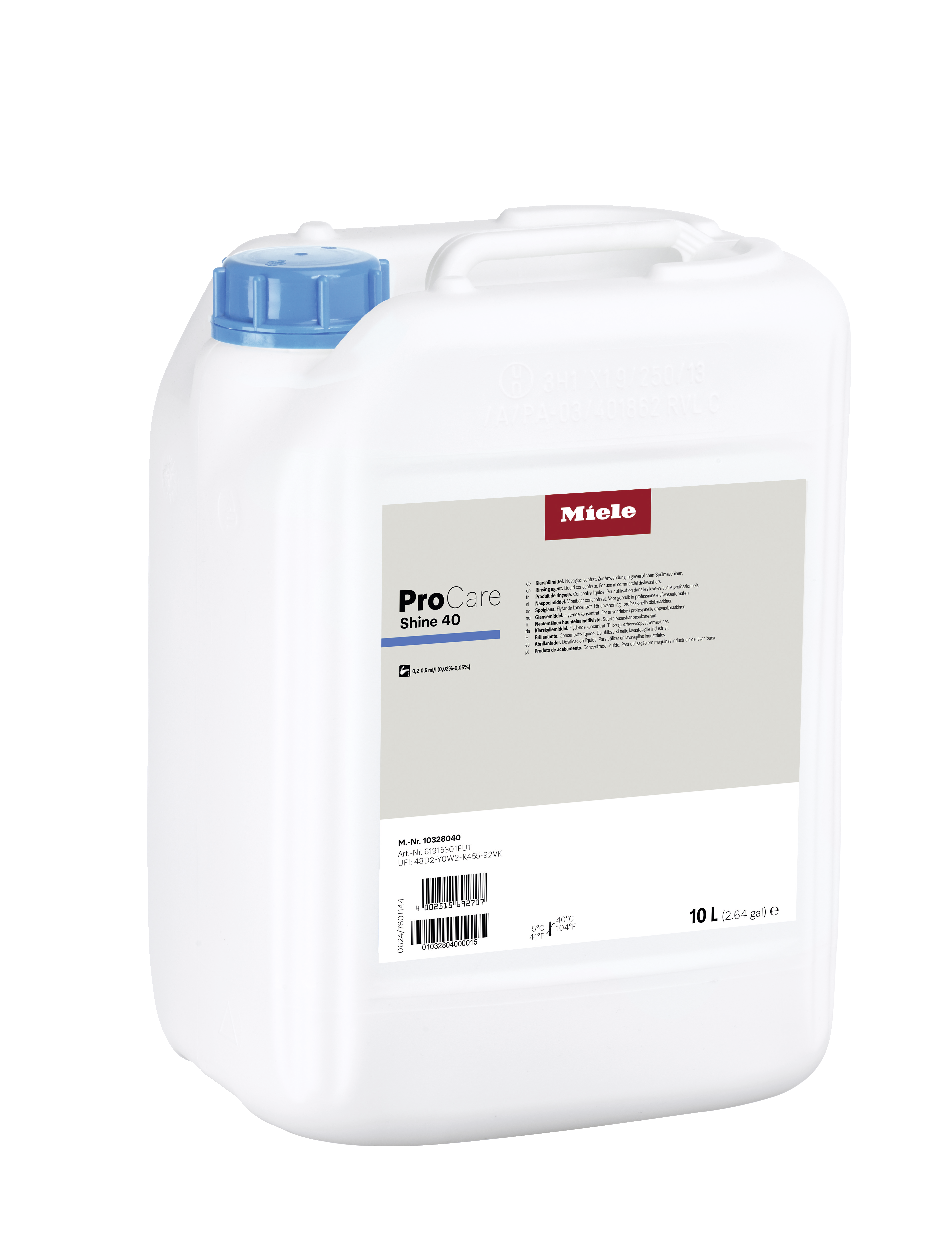 Miele - ProCare Shine 40 - 10 l – Professional Reinigungsprodukte - 1 Miele - ProCare Shine 40 - 10 l – Professional Reinigungsprodukte - 1
