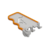 3D ticket-shaped plate with orange outline and curly brace cutout, symbolizing a code snippet or developer tool.