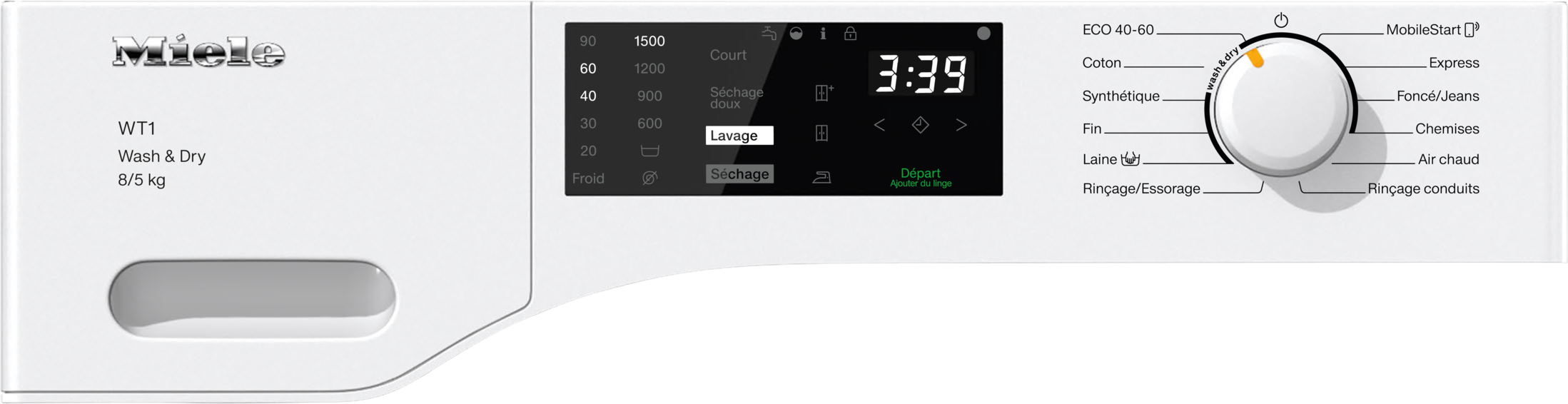 Miele - WTD160 WCS 8/5 kg Blanc lotus – Lave-linge séchant - 2 Miele - WTD160 WCS 8/5 kg Blanc lotus – Lave-linge séchant - 2