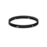 Black circular plastic mounting adapter ring with inner slots, isolated on white, for securing components.