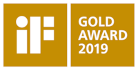iF Design Award Gold 2019 logo in gold, showing the iF symbol and the text “GOLD AWARD 2019.”