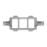 Top-down rendering of a gray plastic mounting bracket featuring three rectangular slots and side clip connectors.