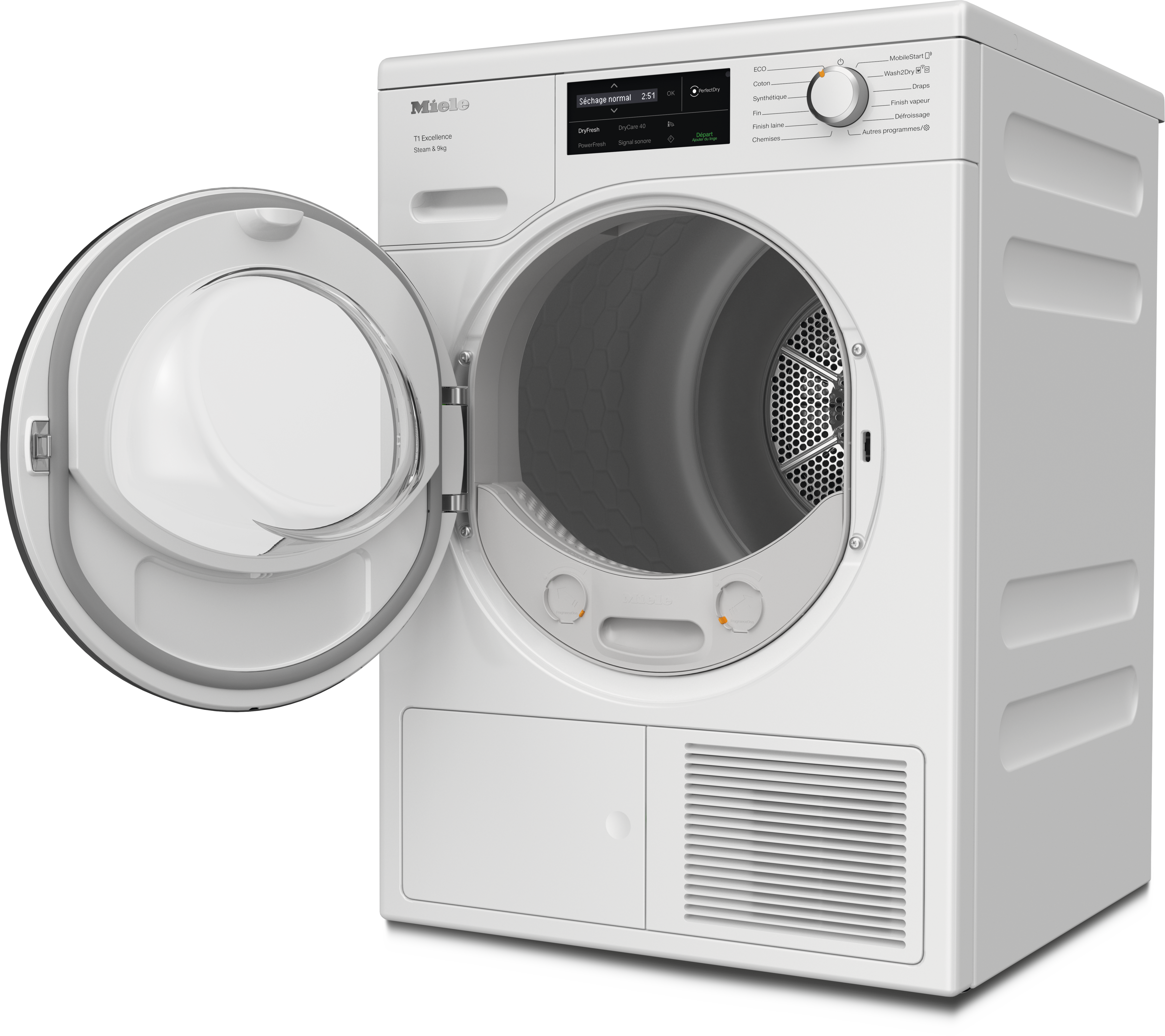 Miele - TEL685WP Steam&9kg Blanc lotus – Sèche-linge - 2 Miele - TEL685WP Steam&9kg Blanc lotus – Sèche-linge - 2