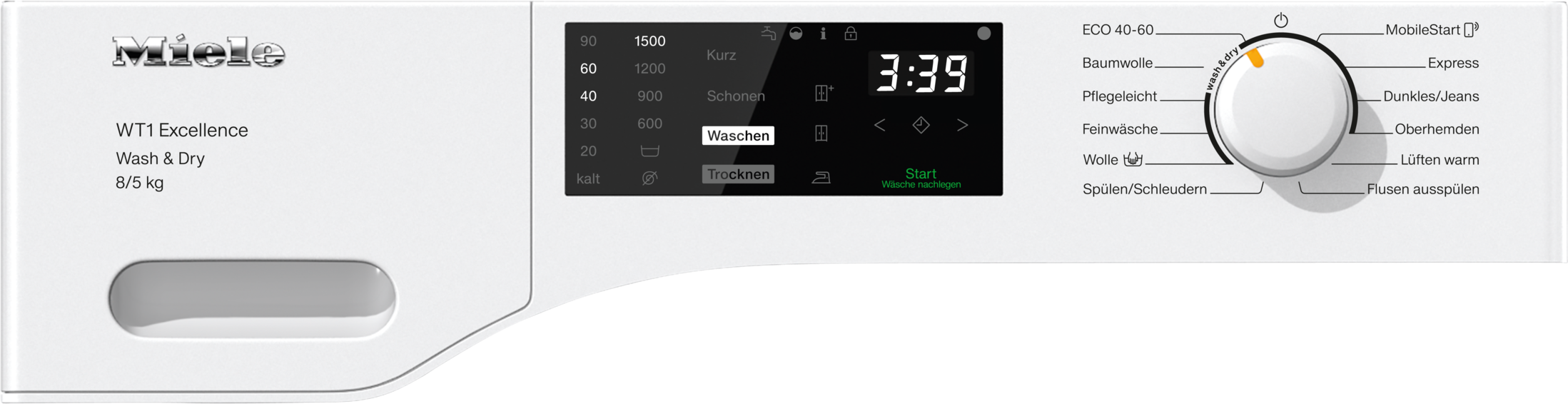Miele - WTD165 WPM 8/5kg Lotosweiß – Waschtrockner - 2
