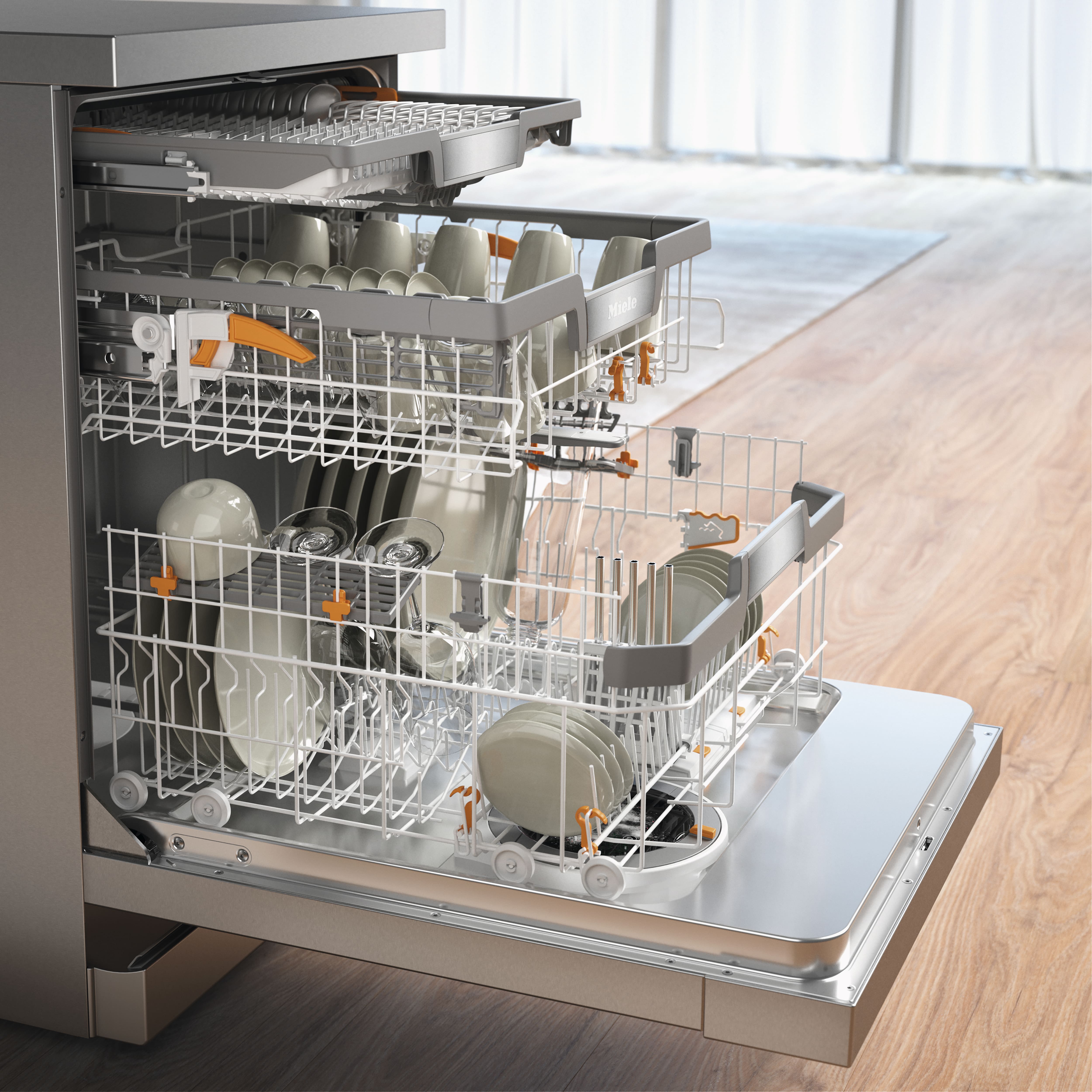 Miele - G 7623 SC AutoDos E Edelstahl CleanSteel – Geschirrspüler - 5