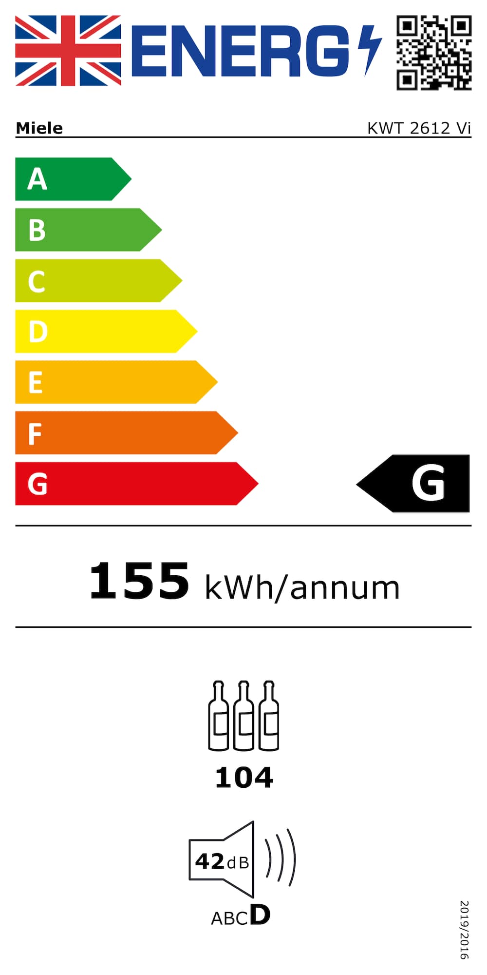 Energy label KWT 2612 Vi