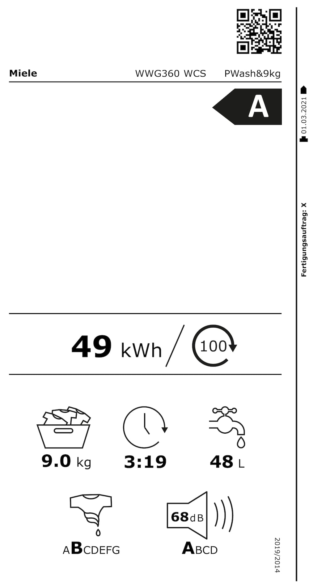 Online Label Flag, Energy label