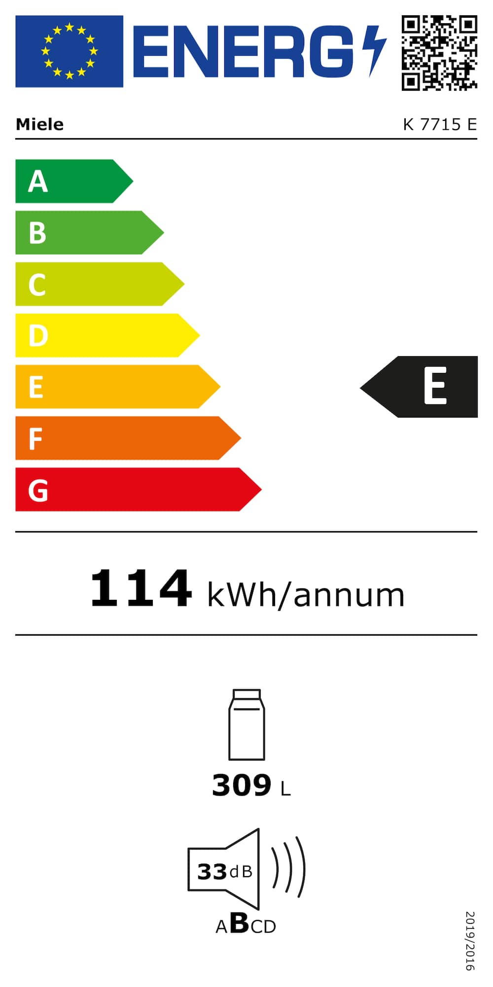 Étiquette énergie K 7715 E
