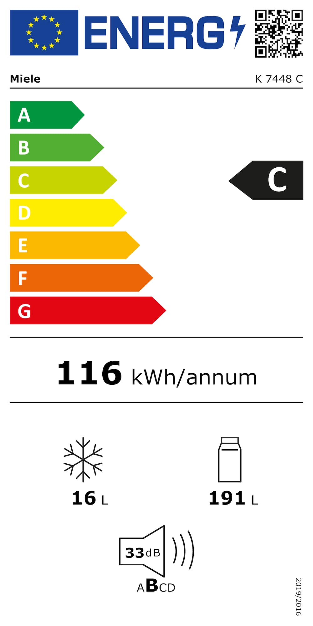 Étiquette énergie K 7448 C