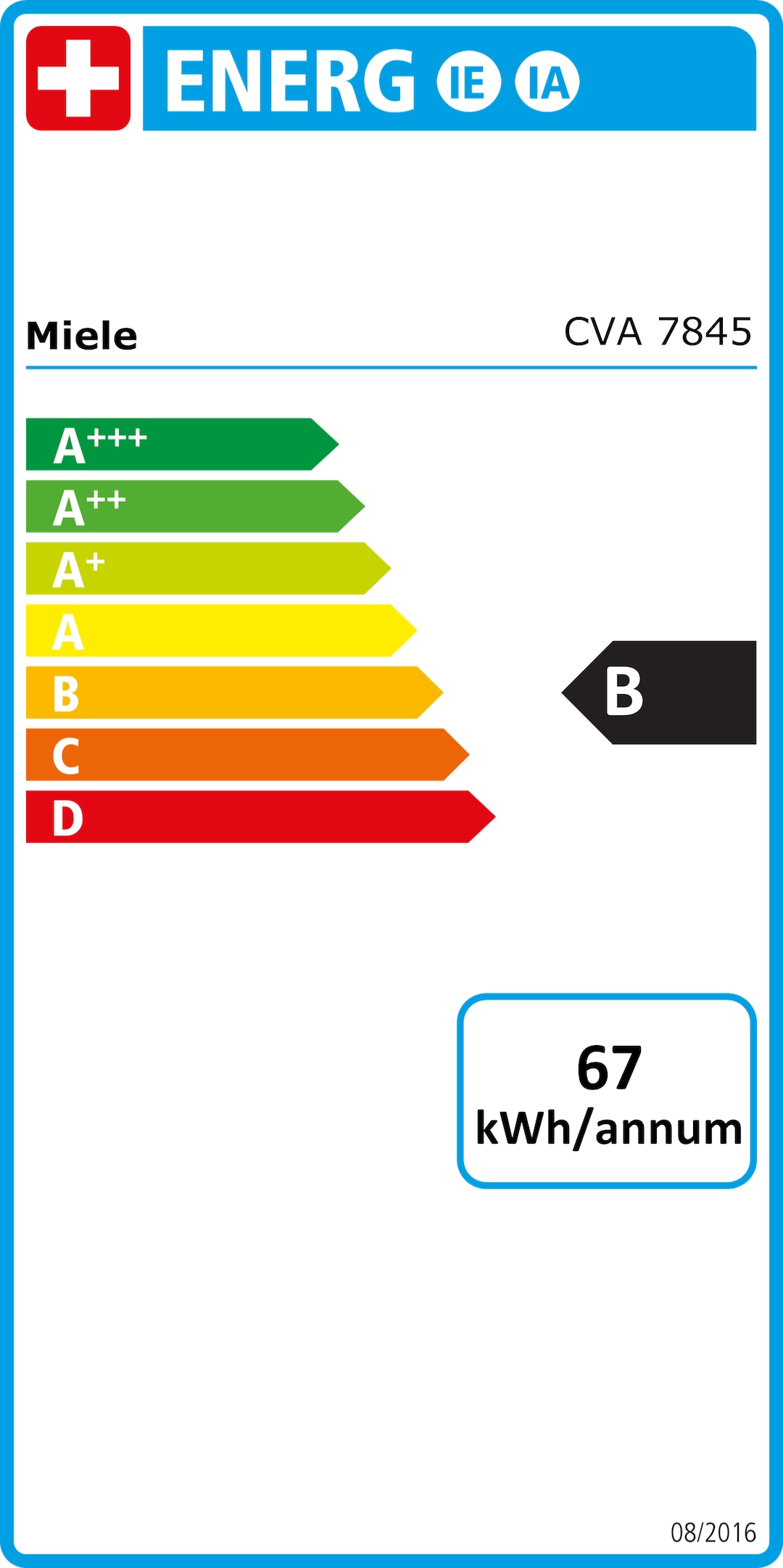 Energielabel CVA 7845 Graphitgrau