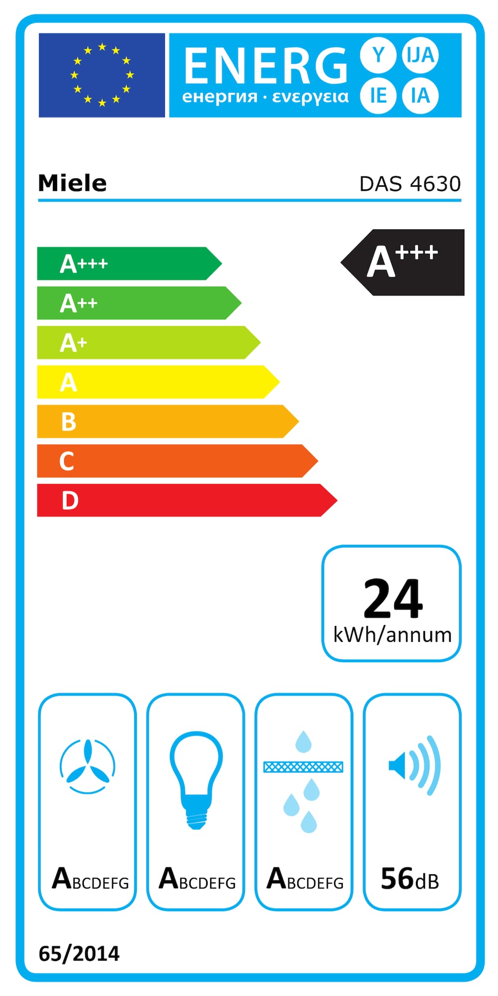 Étiquette énergie DAS 4630 Noir obsid.