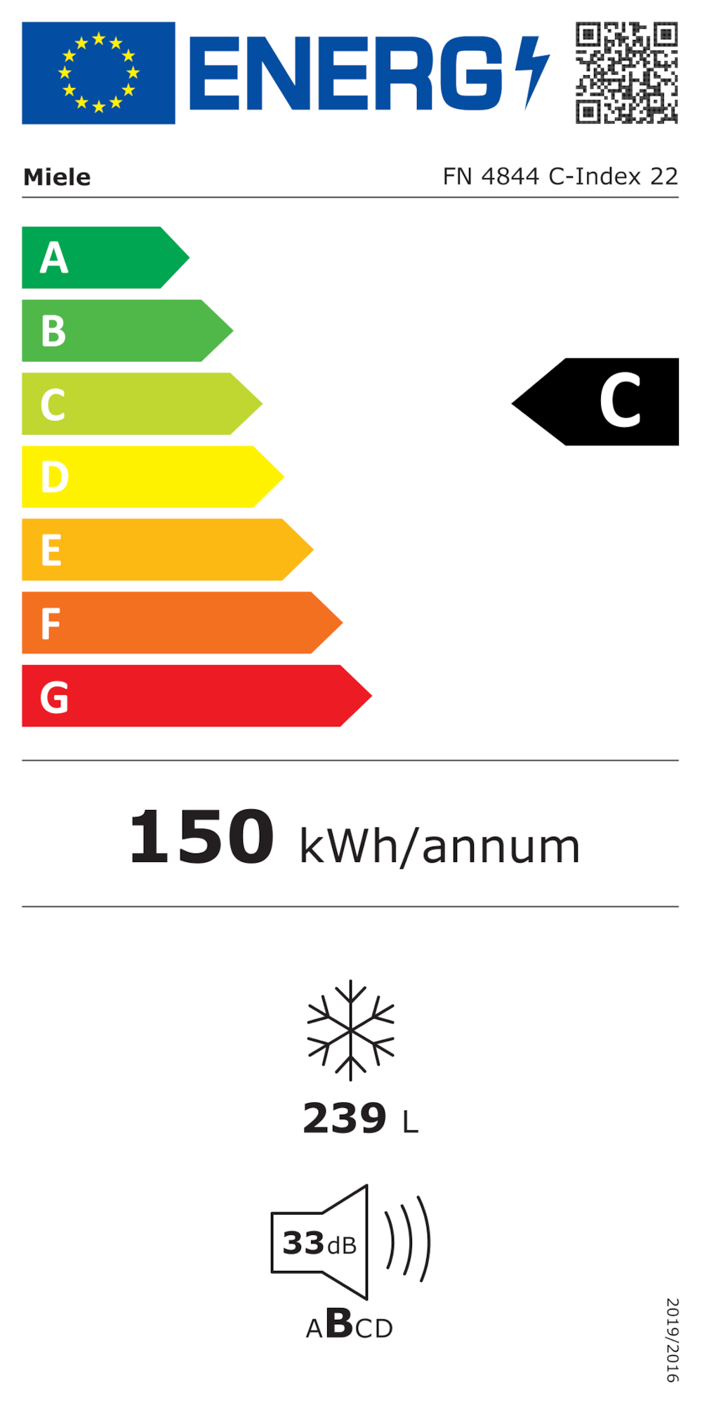 Étiquette énergie FN 4844 C Blanc