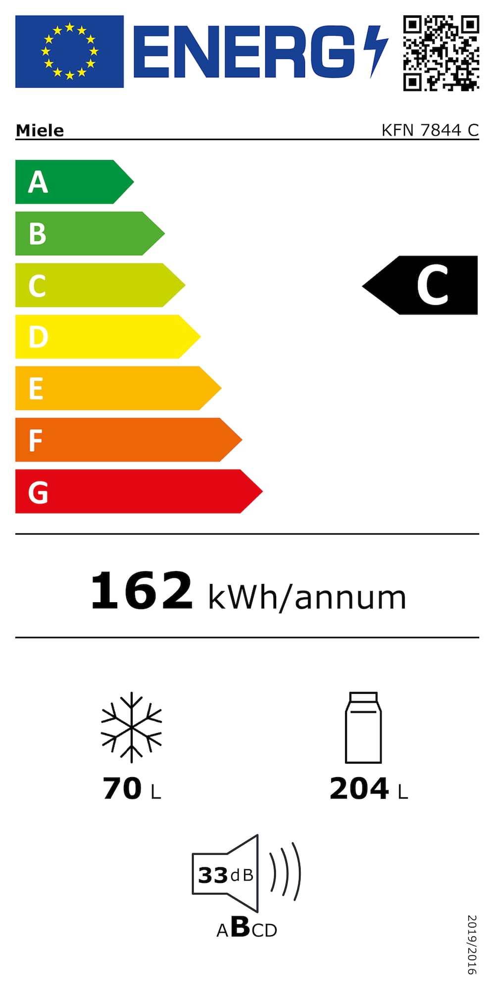 Étiquette énergie KFN 7844 C
