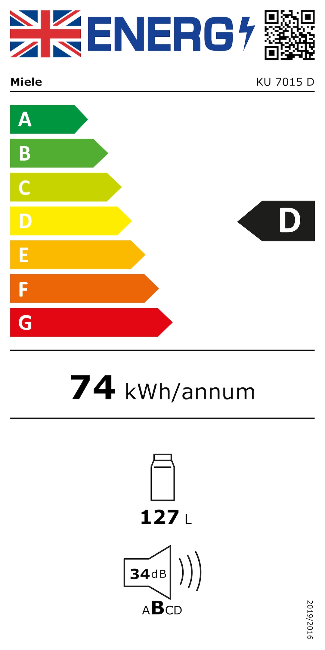 Energy label KU 7015 D