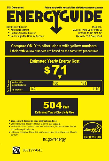 Energy label, Online Label Flag