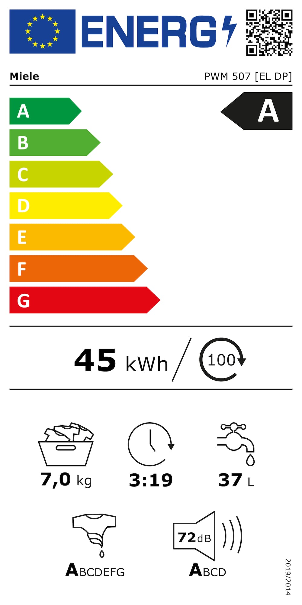Étiquette énergie PWM 507 [EL DP-1] Inox
