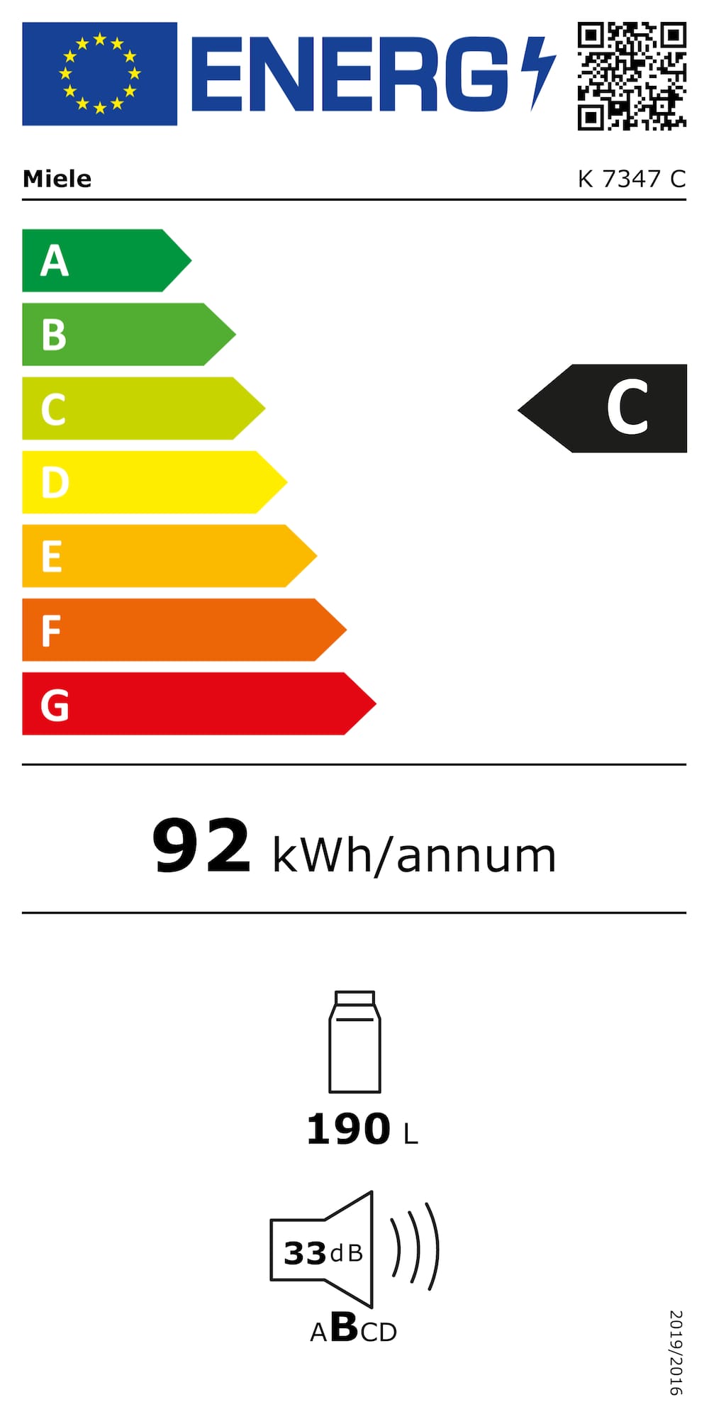 Étiquette énergie K 7347 C