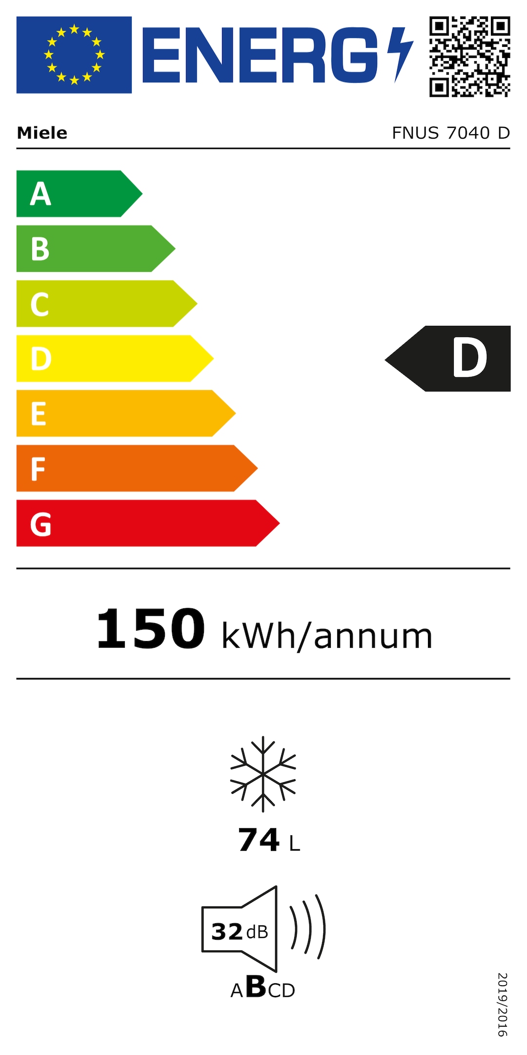 Étiquette énergie FNUS 7040 D