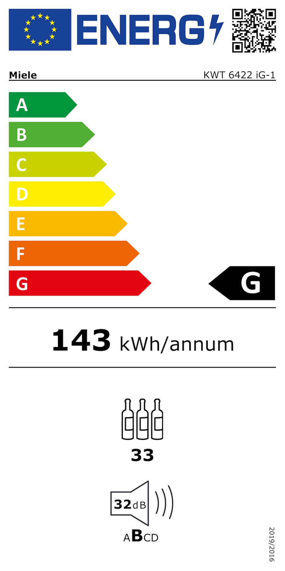 Étiquette énergie KWT 6422 iG-1 Pearlbeige