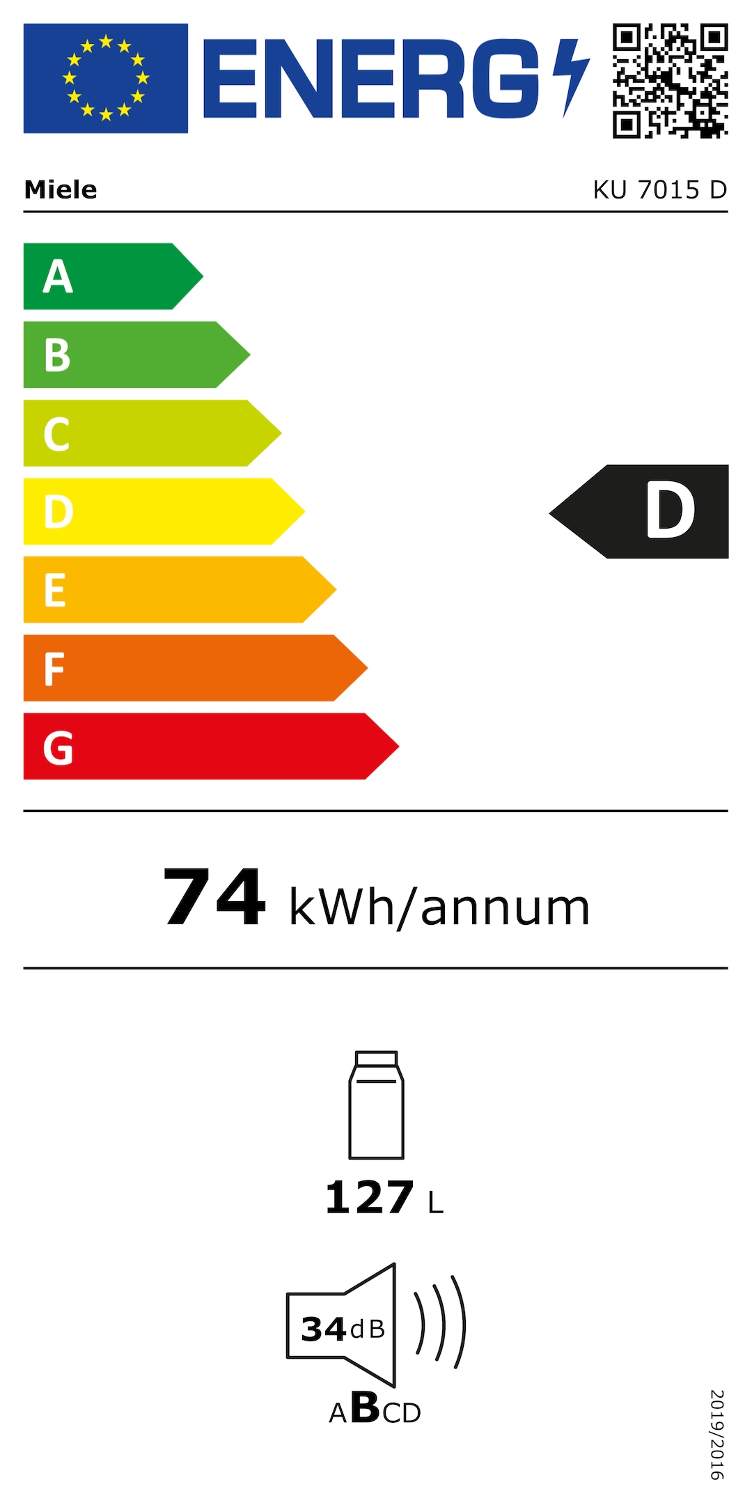 Étiquette énergie KU 7015 D