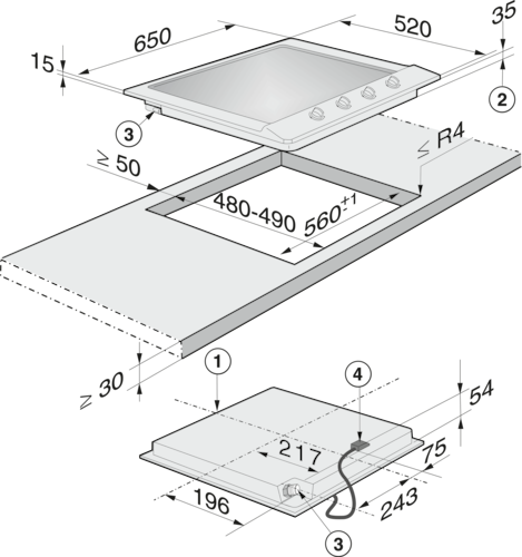 KM 2012 Gas cooktop product photo Missing translation L
