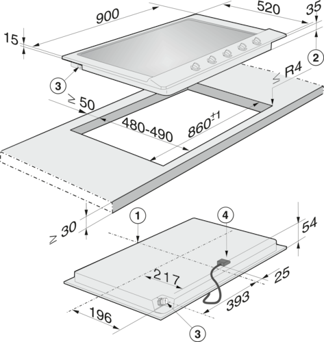 KM 2054 product photo Installation drawing L