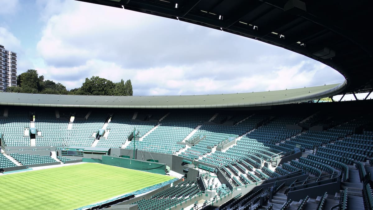 Empty Wimbledon Stadium from above
