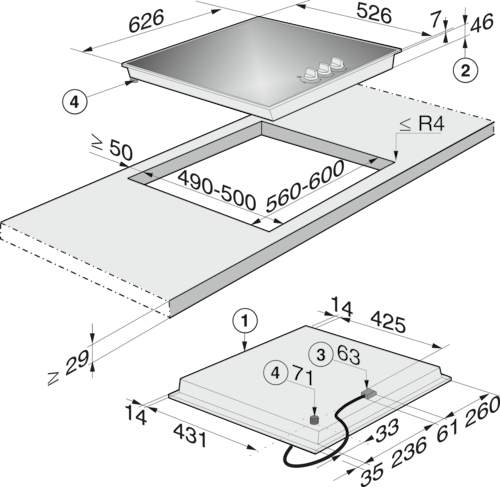 KM 3014 Gas cooktop product photo Missing translation L